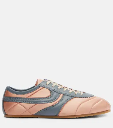 Dries Van Noten Leather-trimmed satin sneakers | Thumbnail 4