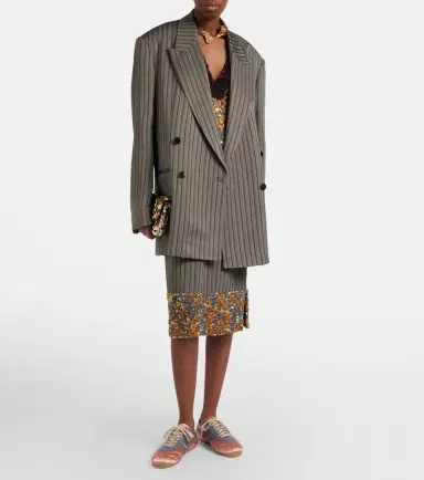 Dries Van Noten Leather-trimmed satin sneakers | Thumbnail 5