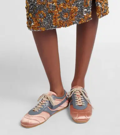 Dries Van Noten Leather-trimmed satin sneakers | Thumbnail 6