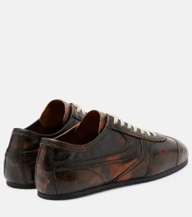 Dries Van Noten Distressed leather sneakers | Thumbnail 2