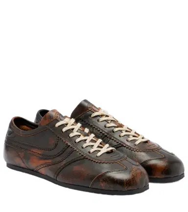 Dries Van Noten Distressed leather sneakers | Thumbnail 1