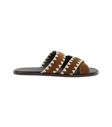 Manolo Blahnik Nello suede slides | Thumbnail 1 Manolo Blahnik Nello suede slides | Thumbnail 1