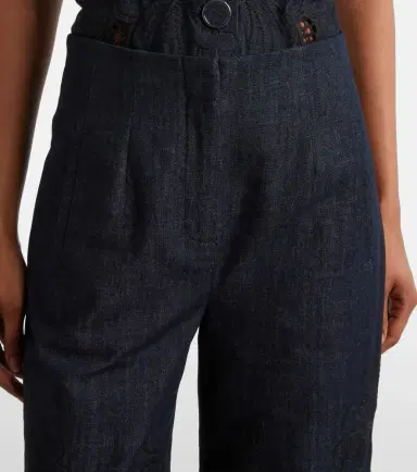 Veronica Beard Osborne cotton chambray wide-leg pants | Thumbnail 4 Veronica Beard Osborne cotton chambray wide-leg pants | Thumbnail 4