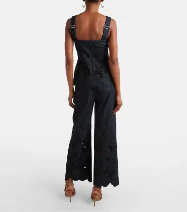 Veronica Beard Osborne cotton chambray wide-leg pants | Thumbnail 5 Veronica Beard Osborne cotton chambray wide-leg pants | Thumbnail 5
