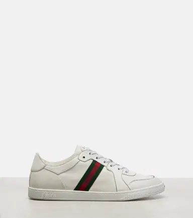 Gucci Stretch Web Stripe leather sneakers | Thumbnail 2 Gucci Stretch Web Stripe leather sneakers | Thumbnail 2