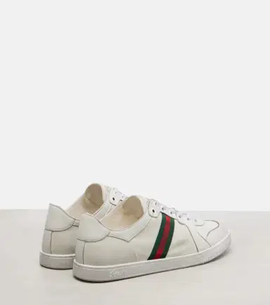 Gucci Stretch Web Stripe leather sneakers | Thumbnail 4 Gucci Stretch Web Stripe leather sneakers | Thumbnail 4