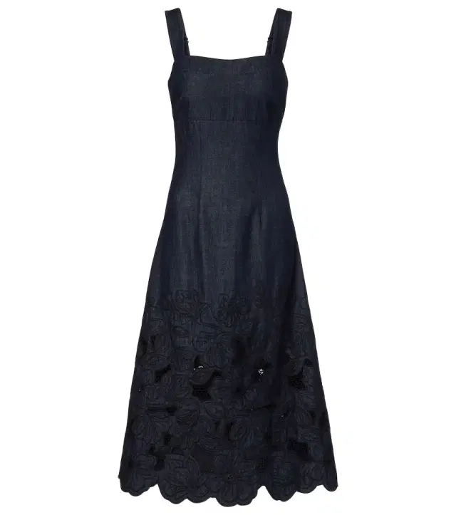 Veronica Beard Rosaura floral denim midi dress