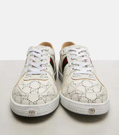 Gucci Stretch GG Web Stripe leather sneakers | Thumbnail 4