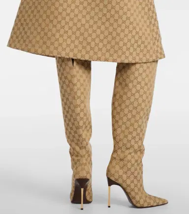 Gucci Bombshell GG Canvas over-the-knee boots | Thumbnail 3