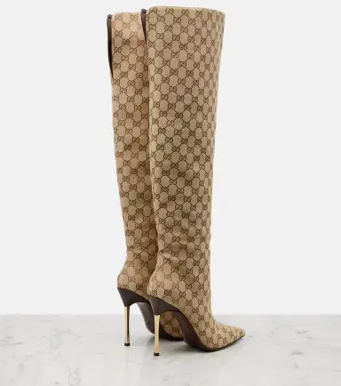 Gucci Bombshell GG Canvas over-the-knee boots | Thumbnail 4