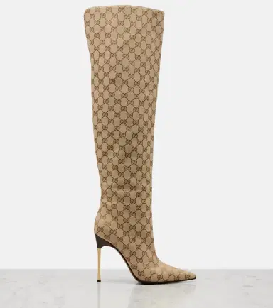 Gucci Bombshell GG Canvas over-the-knee boots | Thumbnail 6