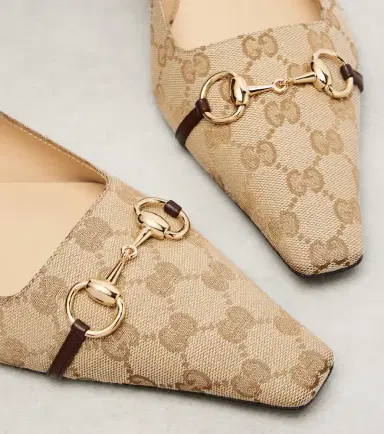 Gucci Vittoria Horsebit GG canvas ballet flats | Thumbnail 2