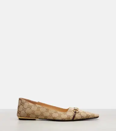 Gucci Vittoria Horsebit GG canvas ballet flats | Thumbnail 4