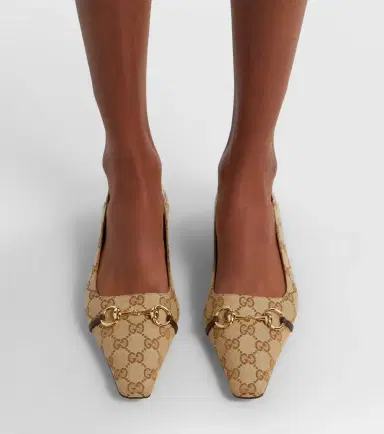 Gucci Vittoria Horsebit GG canvas ballet flats | Thumbnail 6