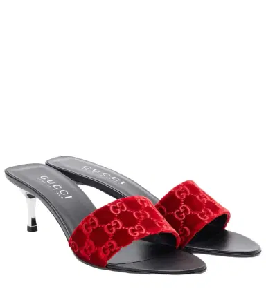 Gucci GG velvet mules | Thumbnail 1