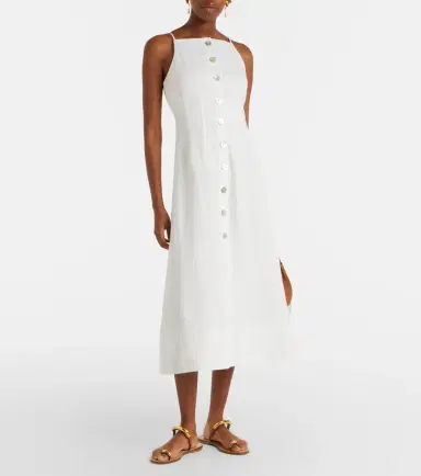 Veronica Beard Georges linen midi dress | Thumbnail 4