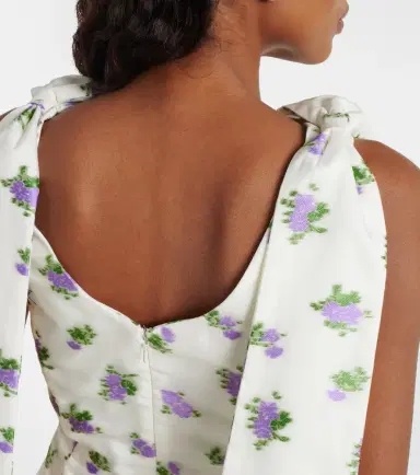 Markarian Bow-detail floral caped brocade minidress | Thumbnail 2