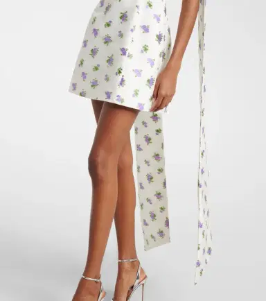 Markarian Bow-detail floral caped brocade minidress | Thumbnail 5