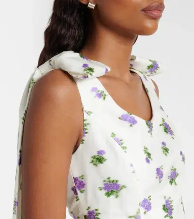 Markarian Bow-detail floral caped brocade minidress | Thumbnail 6