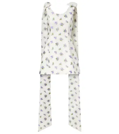 Markarian Bow-detail floral caped brocade minidress | Thumbnail 1