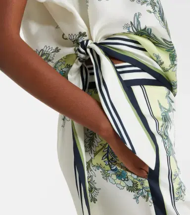 Veronica Beard Tari floral one-shoulder twill top | Thumbnail 2