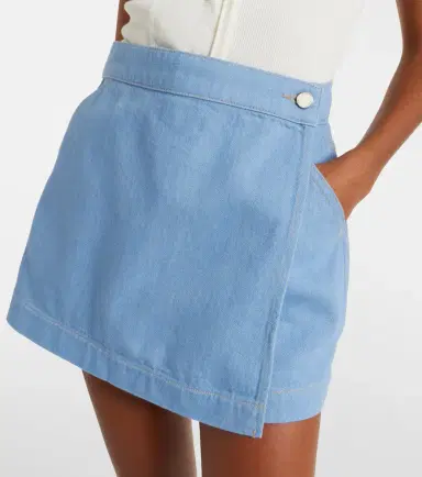 Veronica Beard Phineas denim skort | Thumbnail 4 Veronica Beard Phineas denim skort | Thumbnail 4