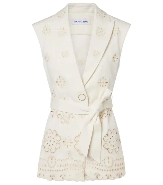 Veronica Beard Townes eyelet cotton twill vest