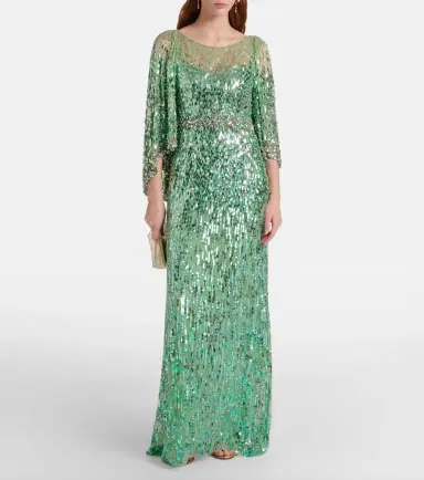 Jenny Packham Ines embellished sequined gown | Thumbnail 3