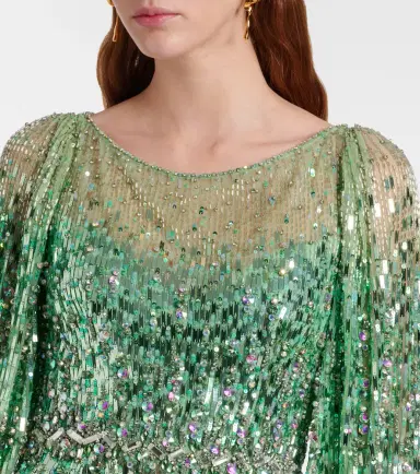 Jenny Packham Ines embellished sequined gown | Thumbnail 4