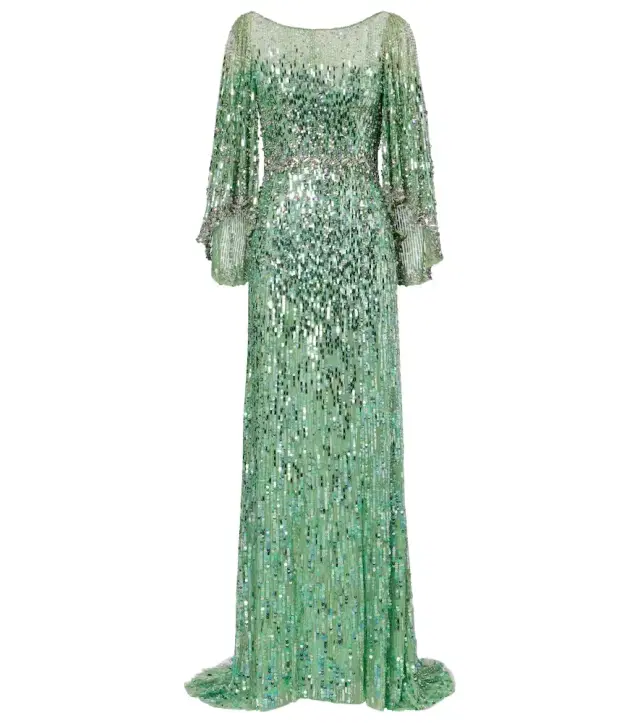 Jenny Packham Ines embellished sequined gown