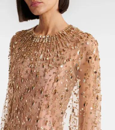 Jenny Packham Hestia embellished caped gown | Thumbnail 2