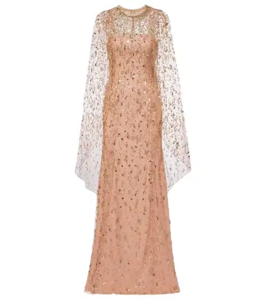 Jenny Packham Hestia embellished caped gown | Thumbnail 1