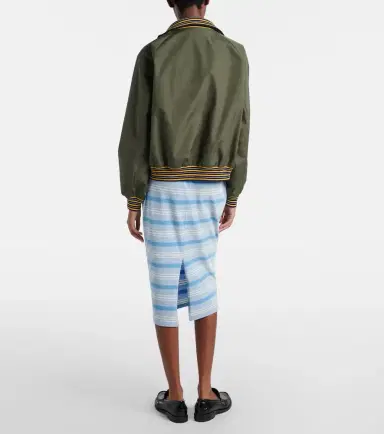 Prada Striped cotton piqué pencil skirt | Thumbnail 5 Prada Striped cotton piqué pencil skirt | Thumbnail 5