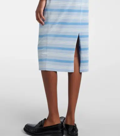 Prada Striped cotton piqué pencil skirt | Thumbnail 6 Prada Striped cotton piqué pencil skirt | Thumbnail 6