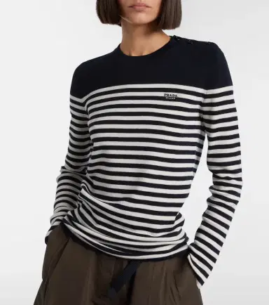 Prada Striped virgin wool sweater | Thumbnail 3 Prada Striped virgin wool sweater | Thumbnail 3