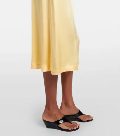 Prada Ruffled tie-neck satin midi dress | Thumbnail 6 Prada Ruffled tie-neck satin midi dress | Thumbnail 6
