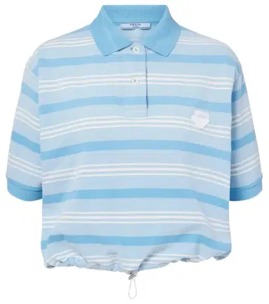 Prada Striped cotton piqué polo shirt | Thumbnail 1 Prada Striped cotton piqué polo shirt | Thumbnail 1