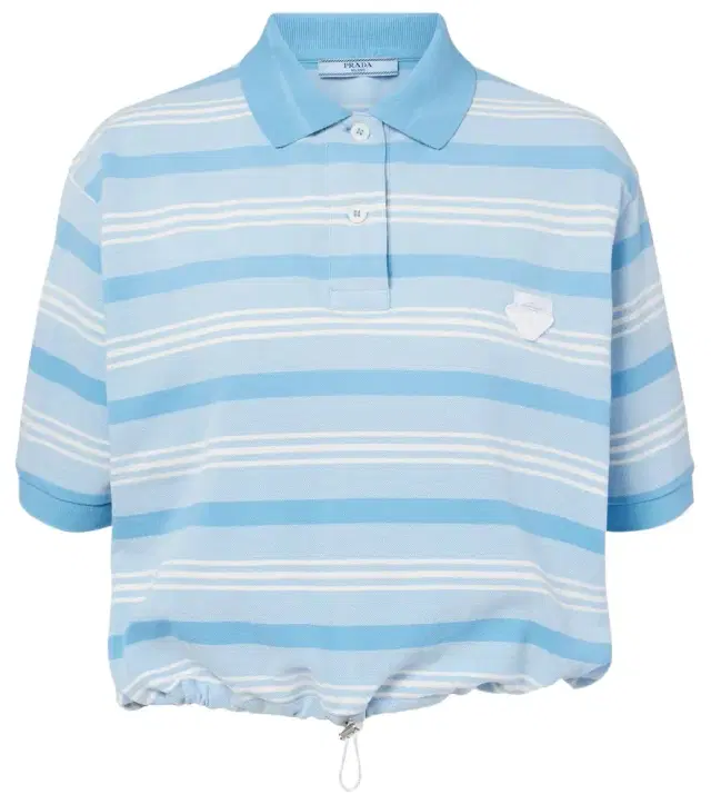 Striped cotton piqué polo shirt