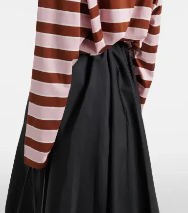 Prada Striped cropped cotton jersey polo shirt | Thumbnail 5