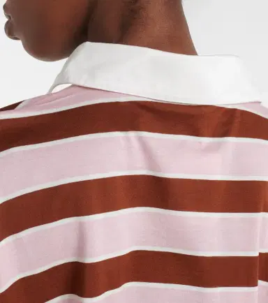 Prada Striped cropped cotton jersey polo shirt | Thumbnail 7