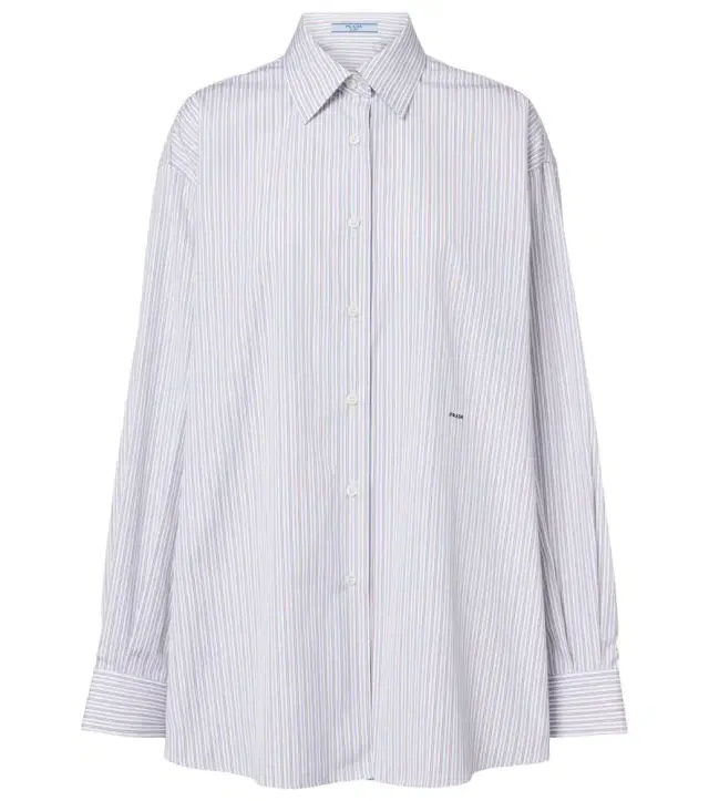 Striped oversized cotton poplin shirt