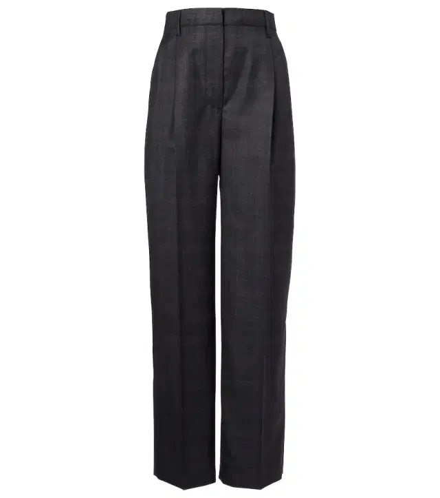 Checked wool wide-leg pants