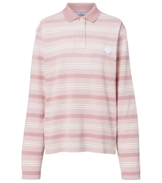 Prada Striped cotton piqué polo shirt
