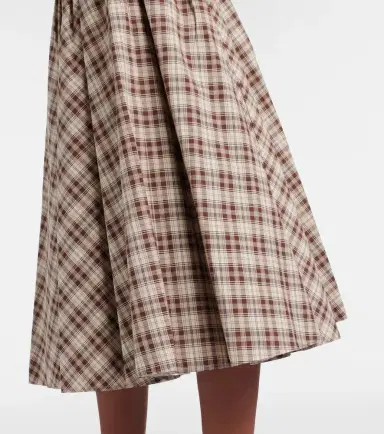 Prada Checked cotton poplin midi dress | Thumbnail 4