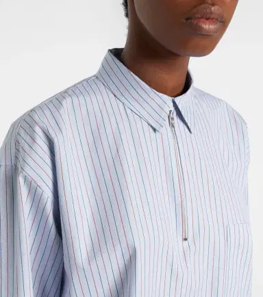 Prada Chevron striped oversized cotton shirt | Thumbnail 2