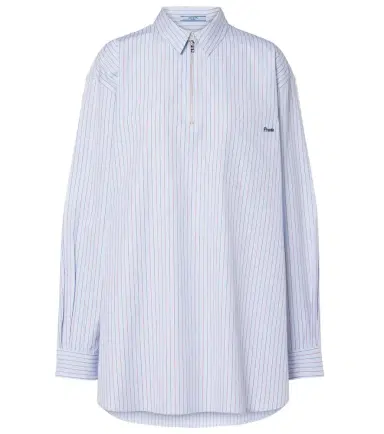 Prada Chevron striped oversized cotton shirt | Thumbnail 1