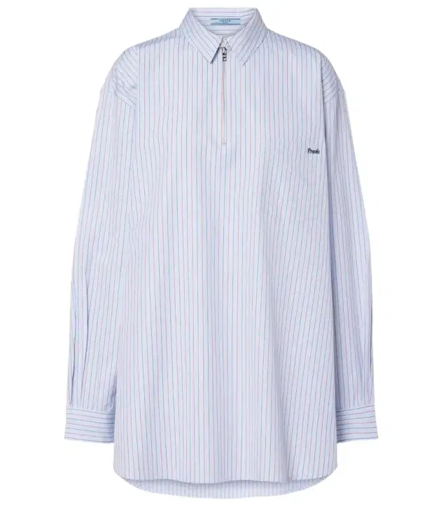 Chevron striped oversized cotton shirt