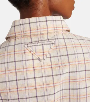 Prada Checked cotton poplin top | Thumbnail 2 Prada Checked cotton poplin top | Thumbnail 2