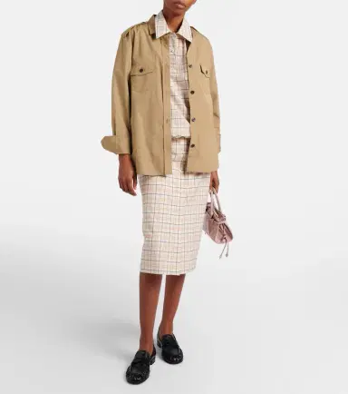 Prada Checked cotton poplin top | Thumbnail 5 Prada Checked cotton poplin top | Thumbnail 5