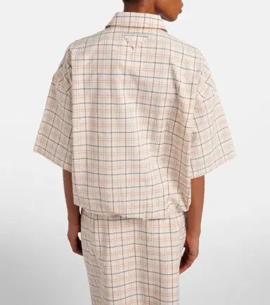 Prada Checked cotton poplin top | Thumbnail 6 Prada Checked cotton poplin top | Thumbnail 6